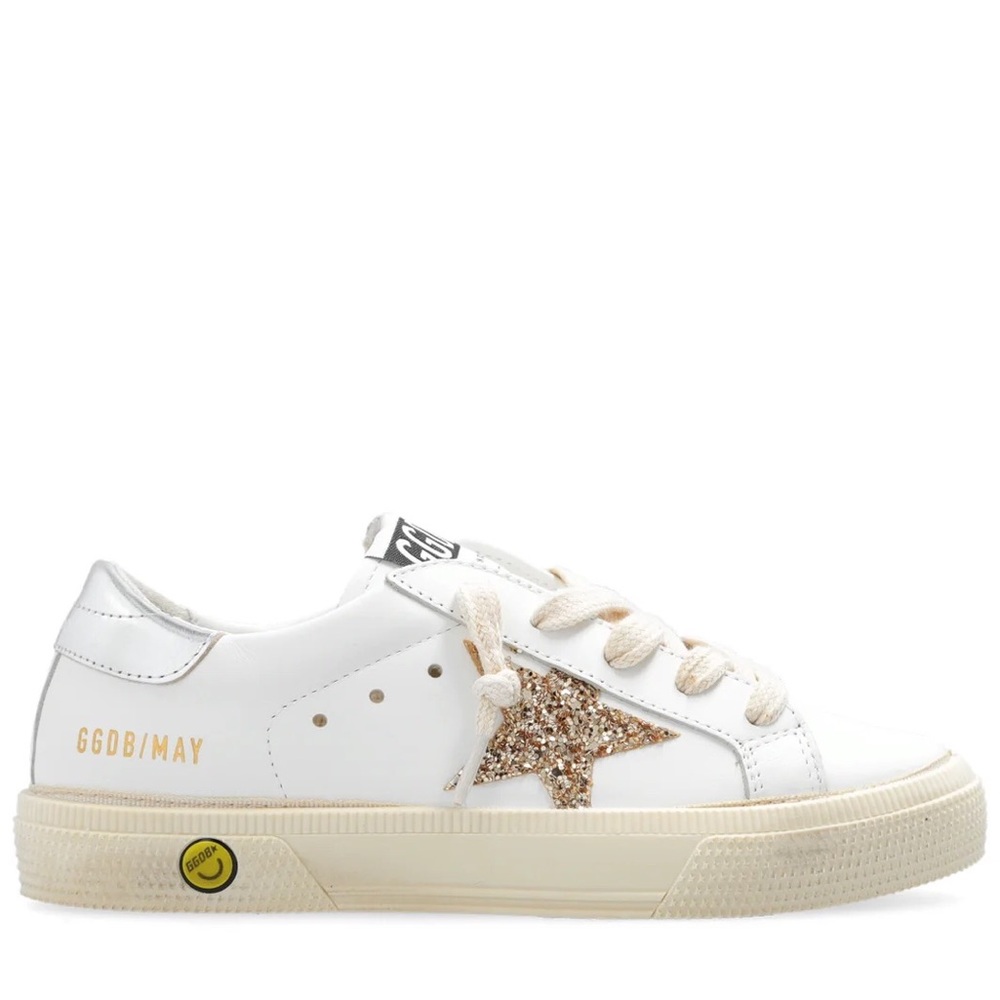 Golden Goose White and Gold Sneakers